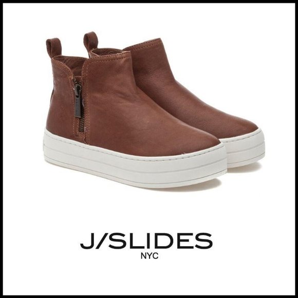 J/Slides Shoes - NWT J/SLIDES CINDY Tan Leather Dlbl Sole Lug Boot